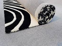 printed zebra print tufted wool carpet