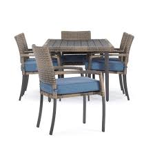 Shown in slate with white limonta® italian performance basket weave. Portofino Affinity 7pc Dining Set Newport Blue Outdoor Furniture By Rst Brands On Rst Brands Accuweather Shop