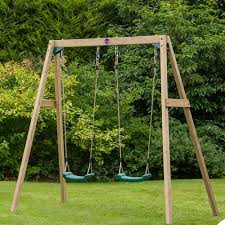 Plum Double Wooden Swing Set Temple