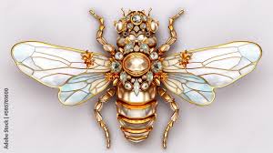 honey bee brooch opal stone