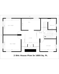 2 bhk house plan in 1000 sq ft 2