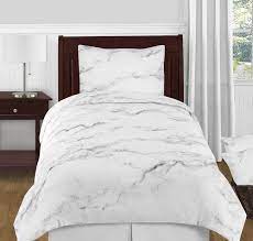 Sweet Jojo Designs Black And White Marble Collection Twin Xl 4 Piece Comforter Set