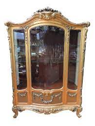 large french gilt wood display cabinet