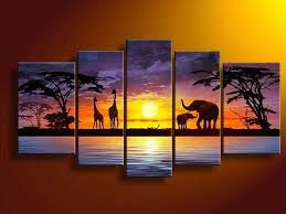 5 Series On Canvas Elephant Painting