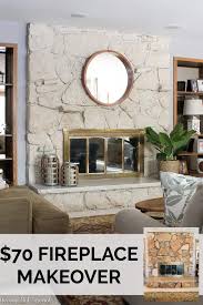 Limewash Stone Fireplace Makeover Bye