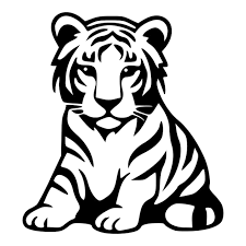 tiger clipart black outlines vector