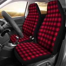 Red Plaid Flannel Shirt Car Seat Covers