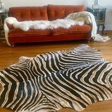 zebra cowhide rug average size 7 x 7