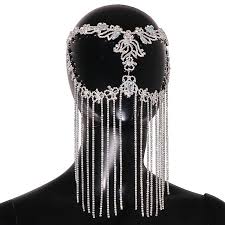 crystal party face mask chain for women
