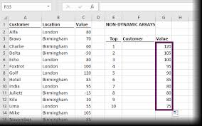 calculate top 10 with formulas in excel