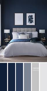 Before you fall in love with a bedroom color scheme, you'll want to see this unexpected combination designers love: Navy Blue And Grey Bedroom Colour Scheme Best Paint Colors Itakeyou
