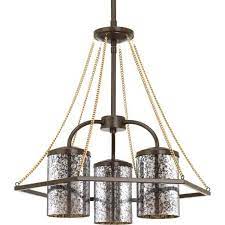 3 light antique bronze chandelier