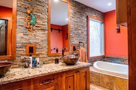Add a wood frame to a bathroom mirror. 90 Rustic Primary Bathroom Ideas Photos Home Stratosphere