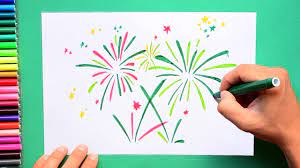 how to draw fireworks you