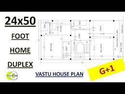24x50 Modern Duplex House Plan East