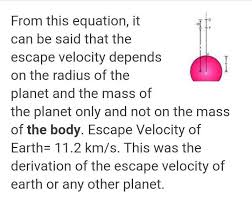 Derive Formula Of Escape Velocity