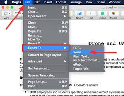 apple pages file as a pdf or word