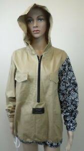 Details About Rare Chinga Winbreaker Hoodie Jacket Tan Black Floral Sleeve Unisex Size M