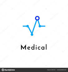 Flat Line Medicine Icon Monochrome Blue Emblem Logo Web