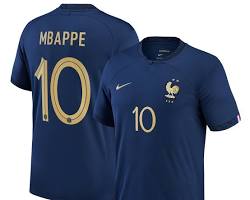 Image of Kylian Mbappé France home jersey