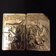In 1999 burger king, a mcdonald's competitor, released gold plated pokemon cards to promote a new pokemon movie. Other 23 Kt Gold Plated Pokemon Cards From 1999 Poshmark