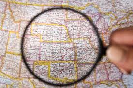 Magnifying Glass Showing Places On Map