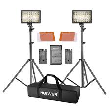 Neewer 2 Packs Cn 160 Led Video Light And Stand Lighting Kit For Canon Neewer Com