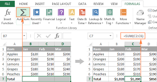 how to use autosum in excel