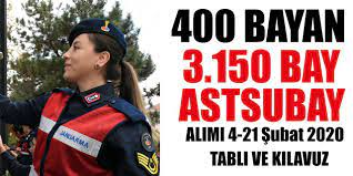 Jandarma 400 Kadın 3150 Erkek Astsubay Alımı 4-21 Şubat Başvurusu