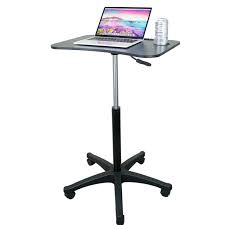 The standesk 2200 standing desk is a great design for the diy crowd. Pneumatic Adjustable Height Standing Desk Rolling Laptop Desk Height Adjustable Table Small Standing Desk With Tablet Slot And Drink Holder Work From Home Desk Or Bedside Computer Table