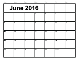 Printable June Calendar 2016 Aaron The Artist