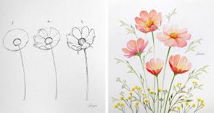 how to draw perfect flowers step by step