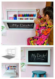 While it functions as a desk with storage when folded down. Flip Down Wall Art Desk Ana White