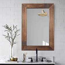 Large Rustic Wall Mirror Wood Bathroom