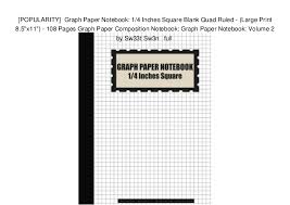Popularity Graph Paper Notebook 1 4 Inches Square Blank Quad Rule