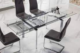 Clear Glass Top Extendable Dining Set