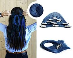 The top countries of suppliers are pakistan. Extenssa Trend Line Clip In Hair Extensions 6 Teile 44cm Haarverlangerung Deep Sea Blue Amazon De Beauty