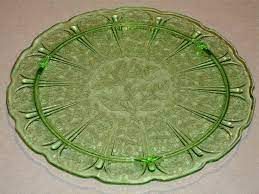 Green Cherry Blossom Cake Plate
