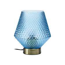 Noble Blue Glass Shade Table Lamp With