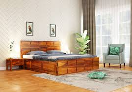sheesham wood double bed designs