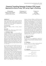 Applying a genetic algorithm to the traveling salesman problem Resume CV Cover Letter No