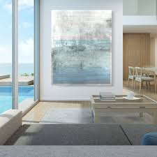 Beach Haze Modern Art Canvas Blue Gray