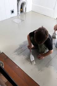 painting parquet floors grey