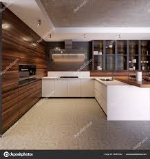 kitchen interior concrete walls white