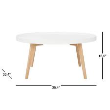 White Medium Round Wood Coffee Table