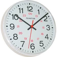 Round White 24 Hour Quartz Clock