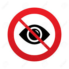 Don`t Look. Eye Sign Icon. Visibility. Red Prohibition Sign. Stop Symbol.  Stock Photo, Picture And Royalty Free Image. Image 25833619.