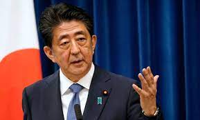 Former Japan prime minister Shinzo Abe ...