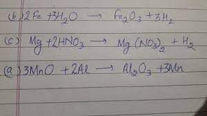 Manganese powder and aluminium oxide: Write Chemical Equation For Reactions Taking Place When A Manganese Dioxide Is Heated With Aluminium Brainly In