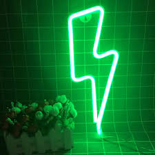 Green Neon Led Night Light Lightning Signs Wall Decor For Living Room Bar Decor Party Halloween Amazon Com